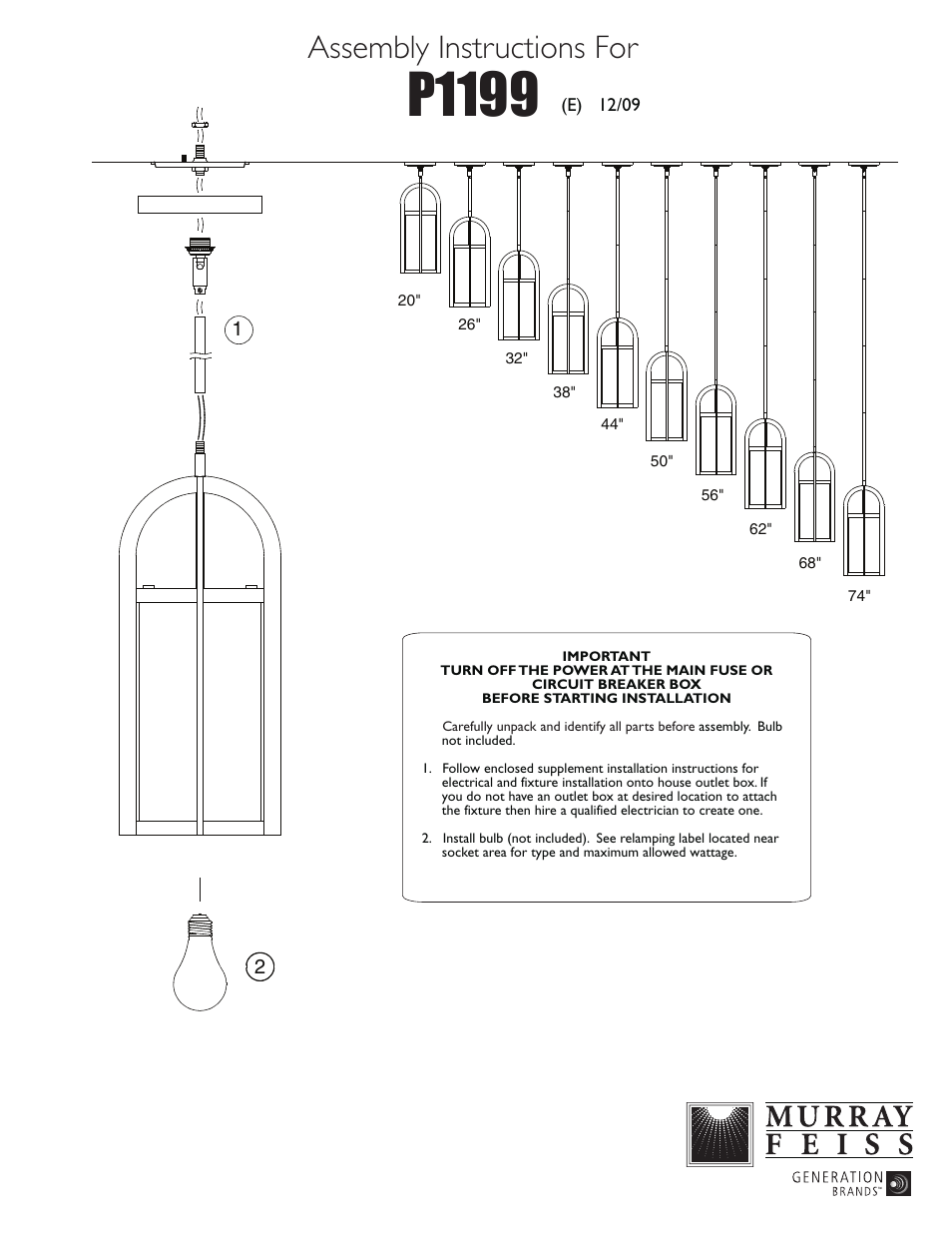 Feiss P1199 User Manual | 1 page