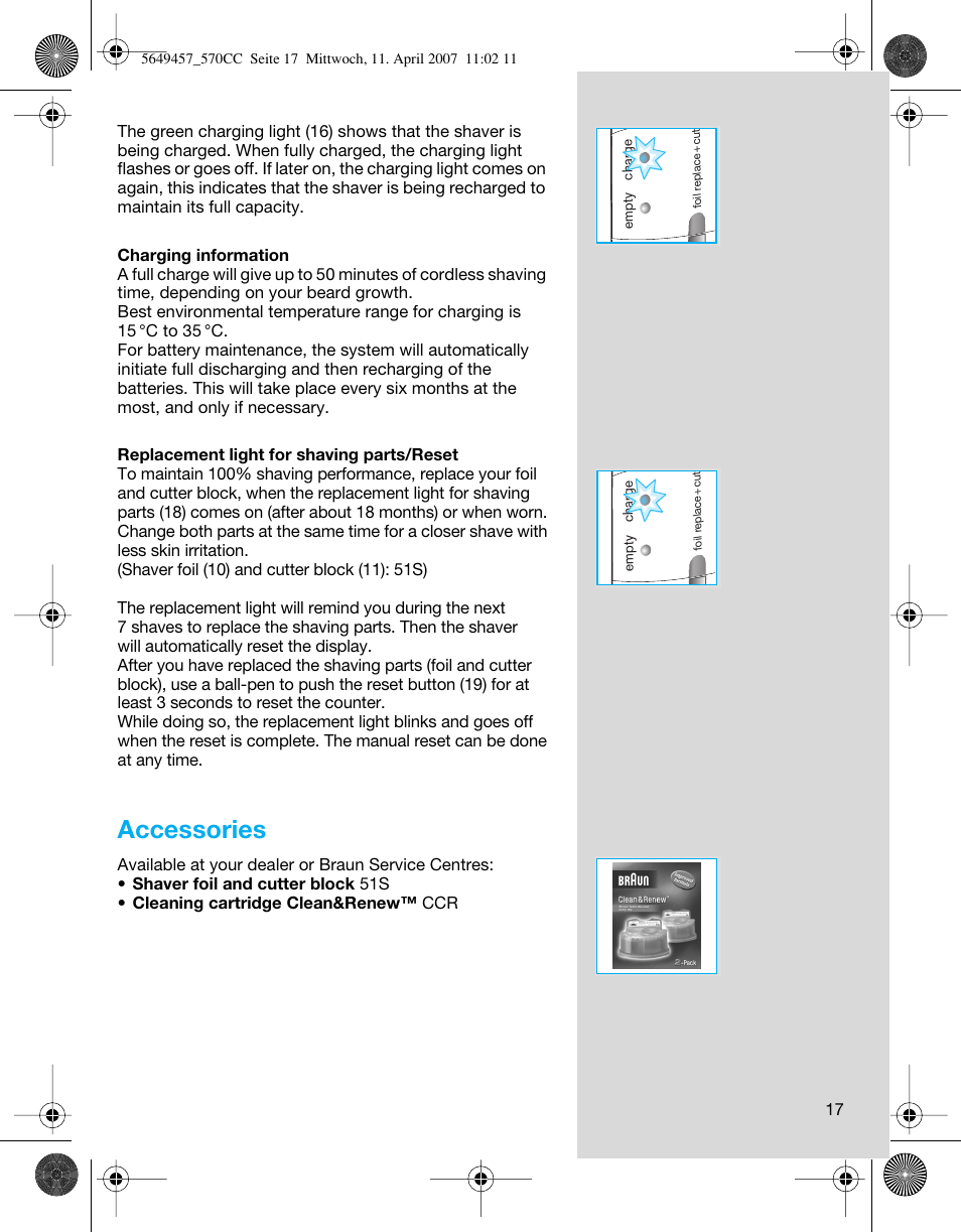 Accessories | Braun 5649 User Manual | Page 17 / 18