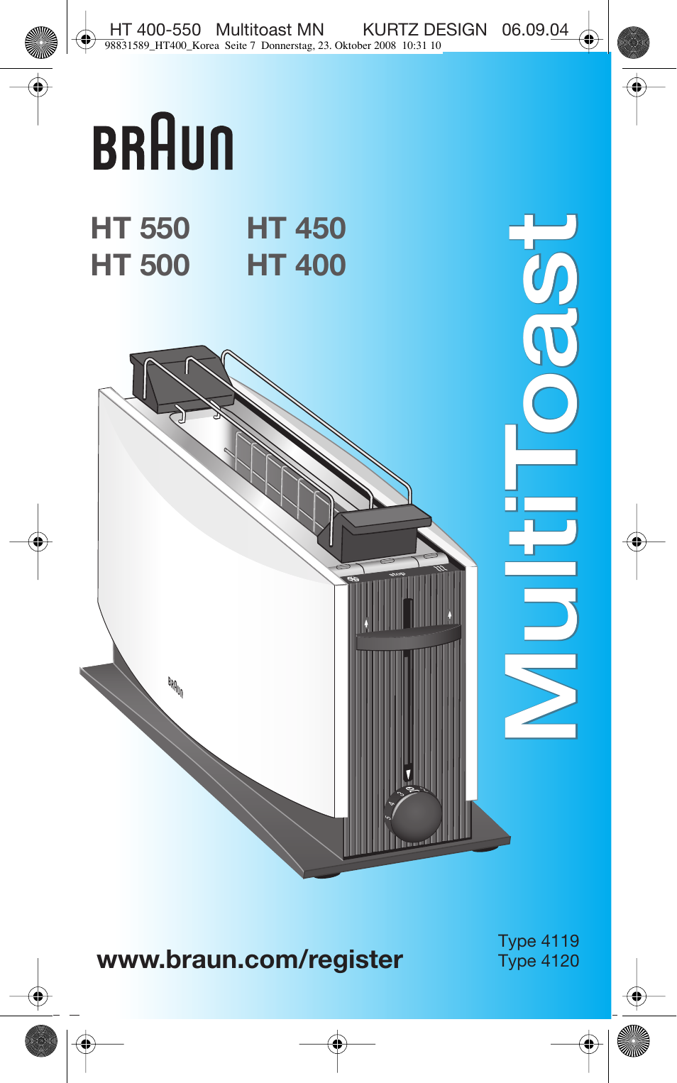 Braun HT450 User Manual | 6 pages