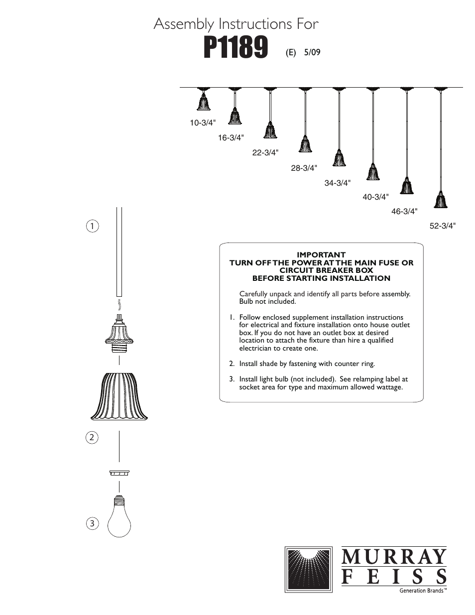Feiss P1189 User Manual | 1 page
