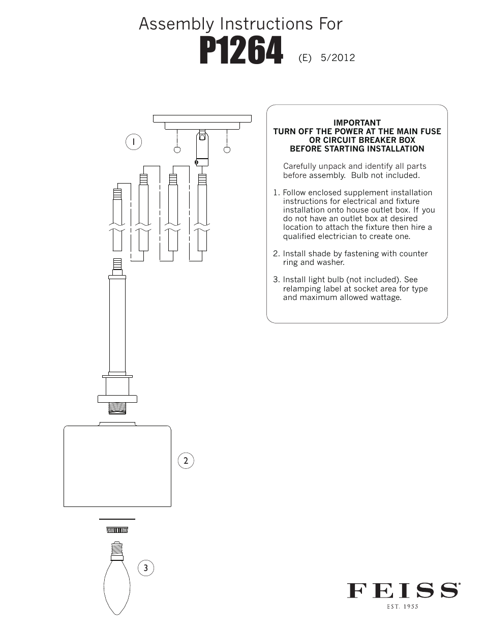 Feiss P1264 User Manual | 1 page