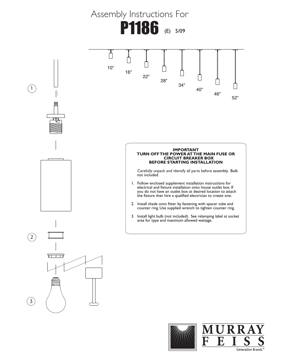 Feiss P1186 User Manual | 1 page