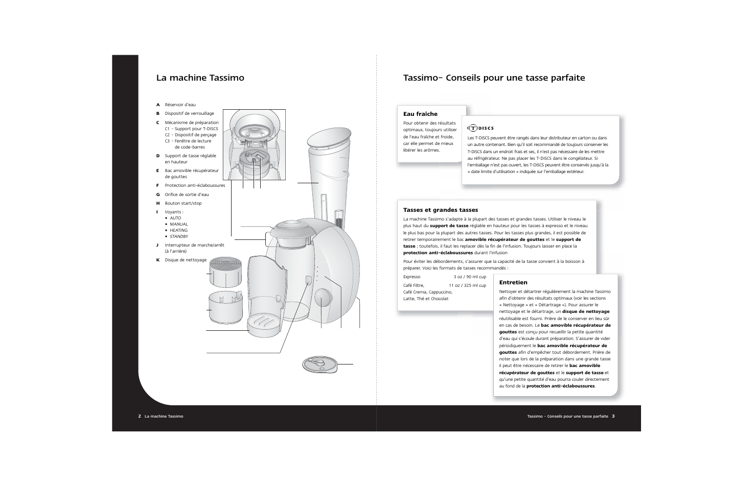 Tassimo– conseils pour une tasse parfaite, La machine tassimo, Eau fraîche | Tasses et grandes tasses, Entretien | Braun Hot Beverage Machine User Manual | Page 14 / 31