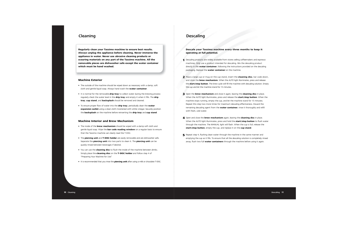 Cleaning, Descaling | Braun Hot Beverage Machine User Manual | Page 8 / 31