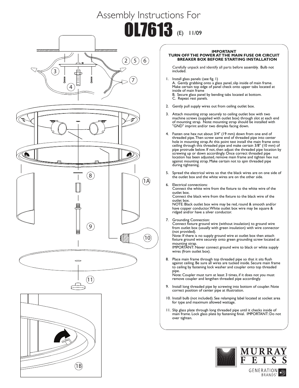 Feiss OL7613 User Manual | 1 page