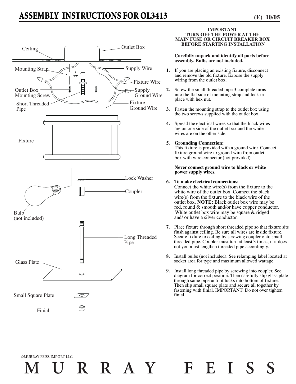 Feiss OL3413 User Manual | 1 page