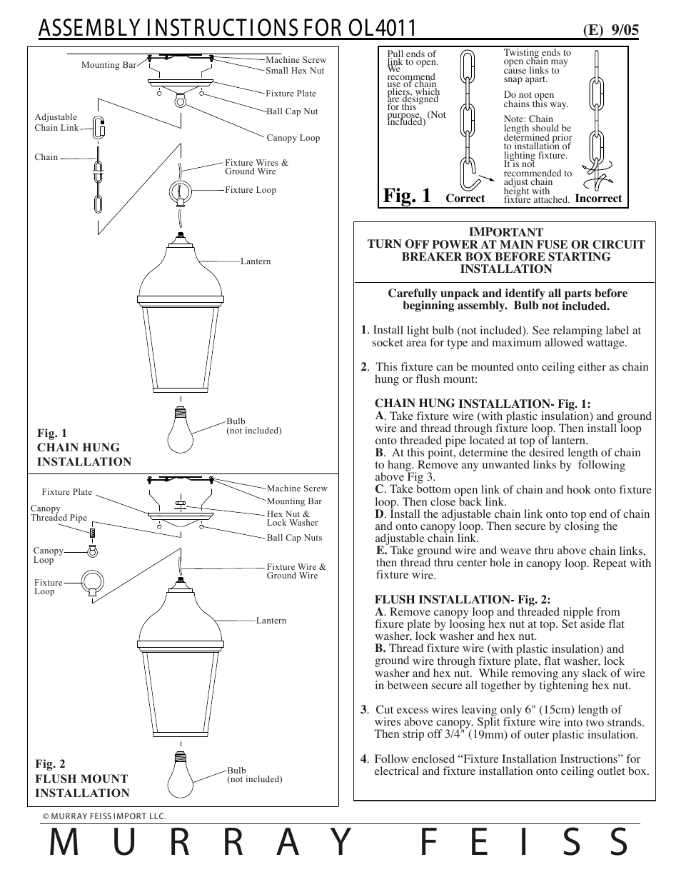 Feiss OL4011 User Manual | 1 page