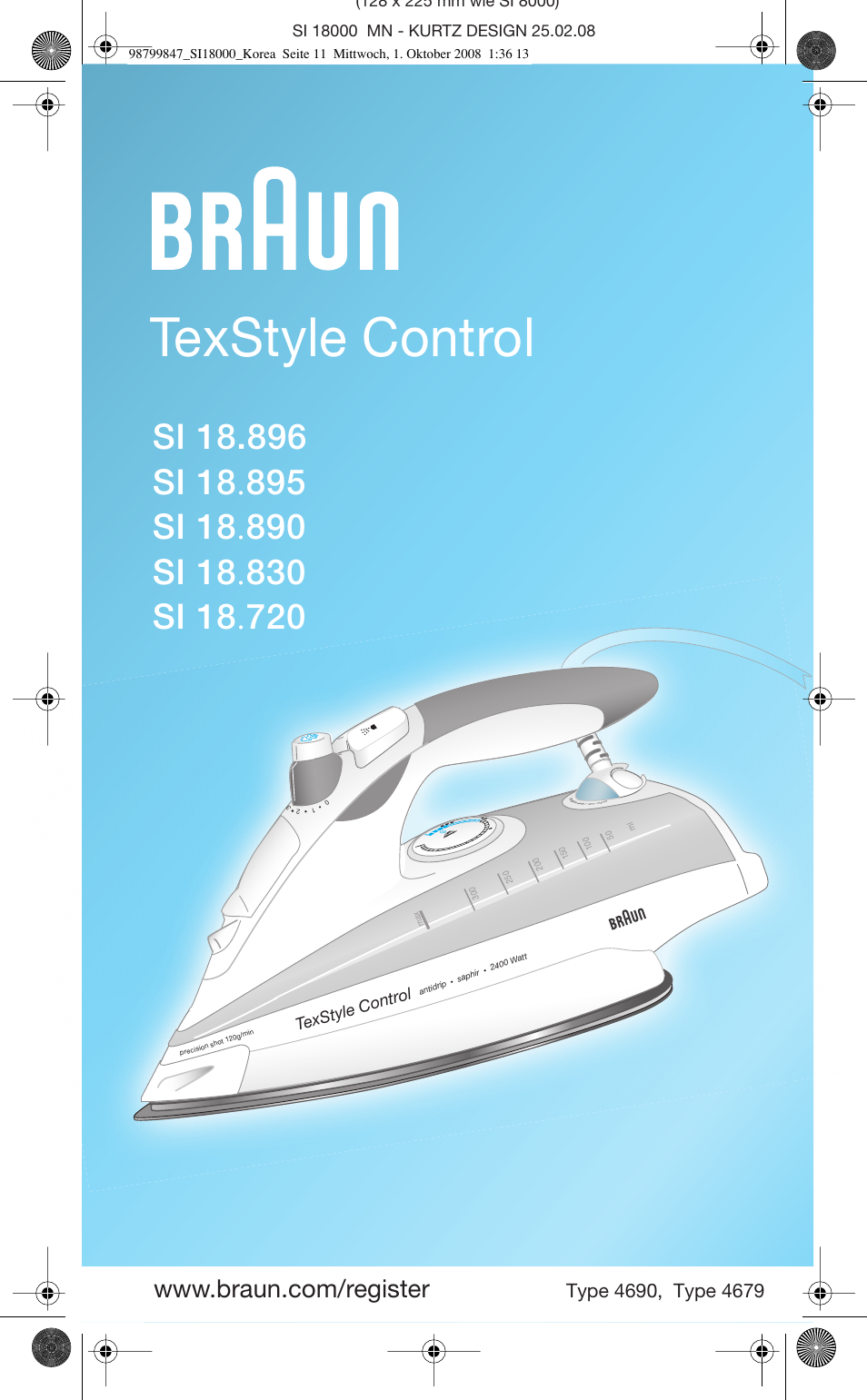 Braun TexStyle SI 18.720 User Manual | 10 pages