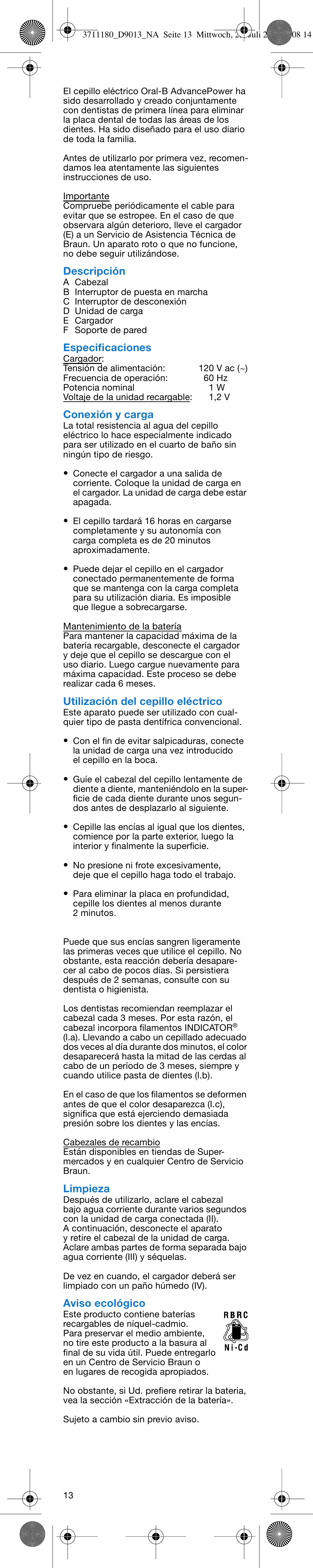 Braun D9521 User Manual | Page 13 / 16