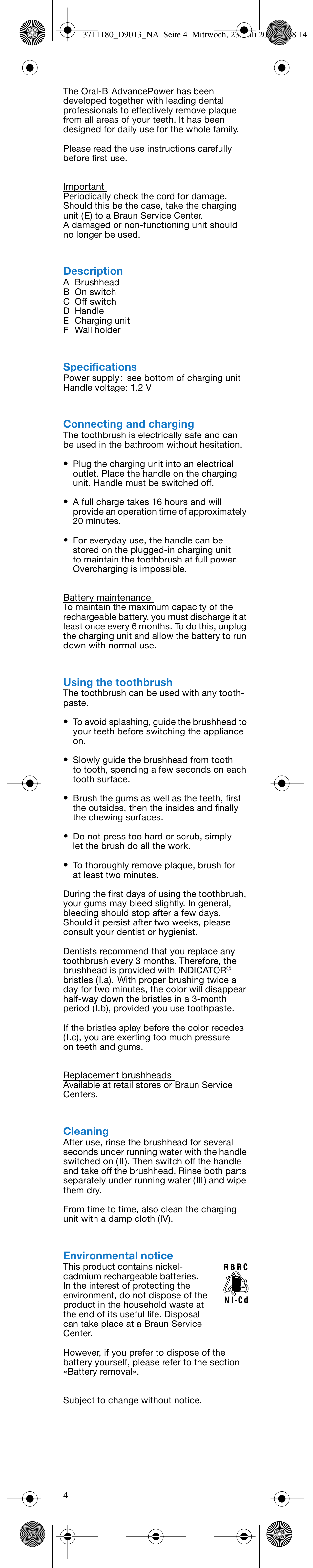 Braun D9521 User Manual | Page 4 / 16