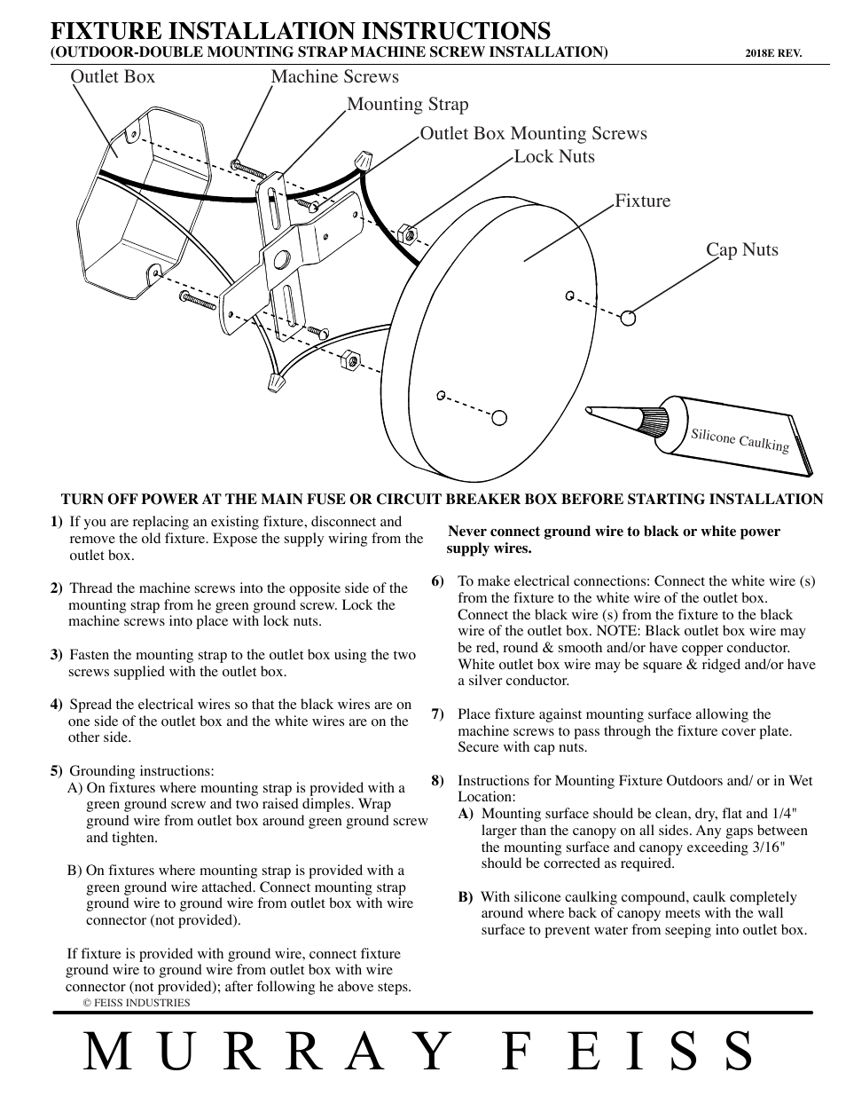 Feiss OUTDOOR FIXTURE User Manual | 1 page