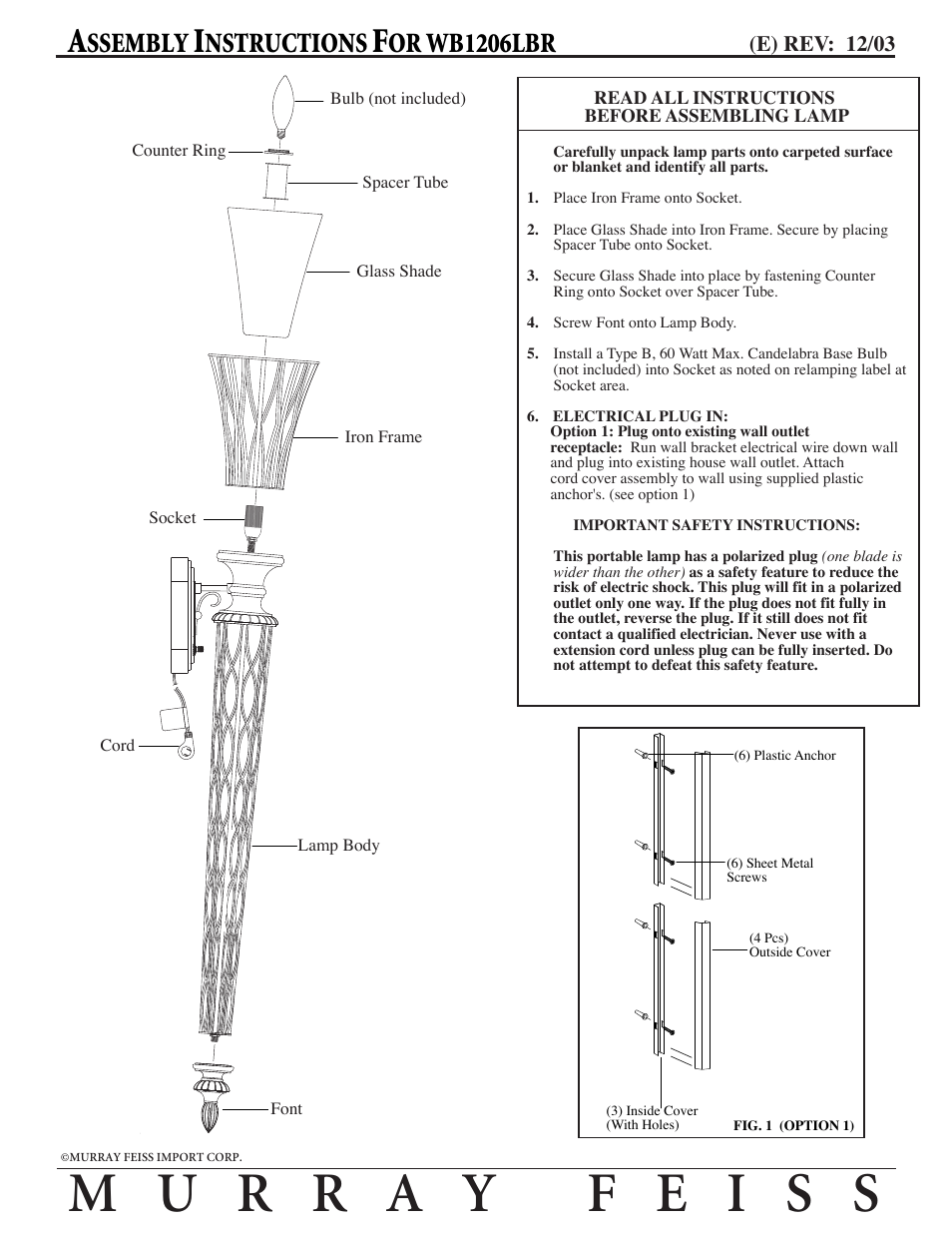 Feiss WB1206 User Manual | 1 page