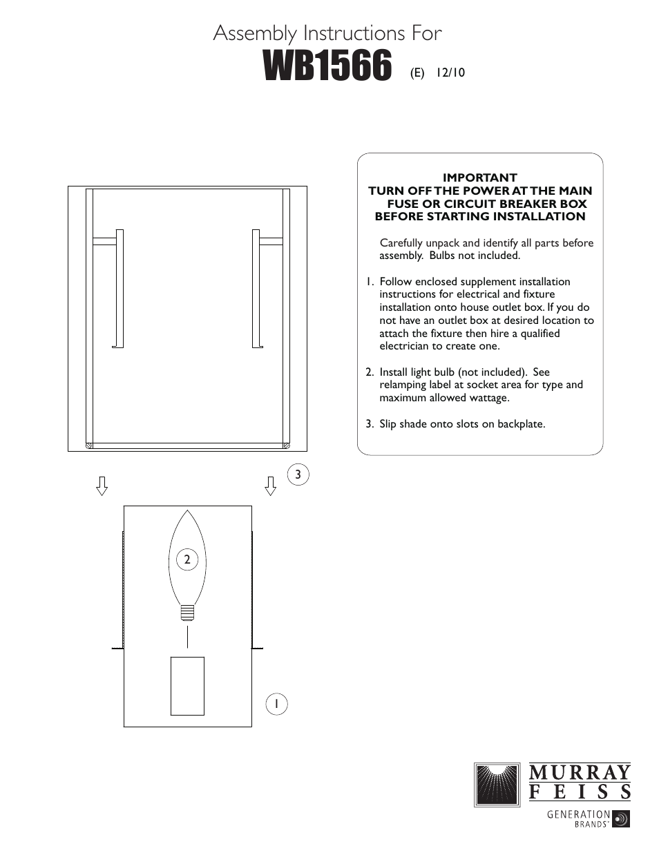 Feiss WB1566 User Manual | 1 page