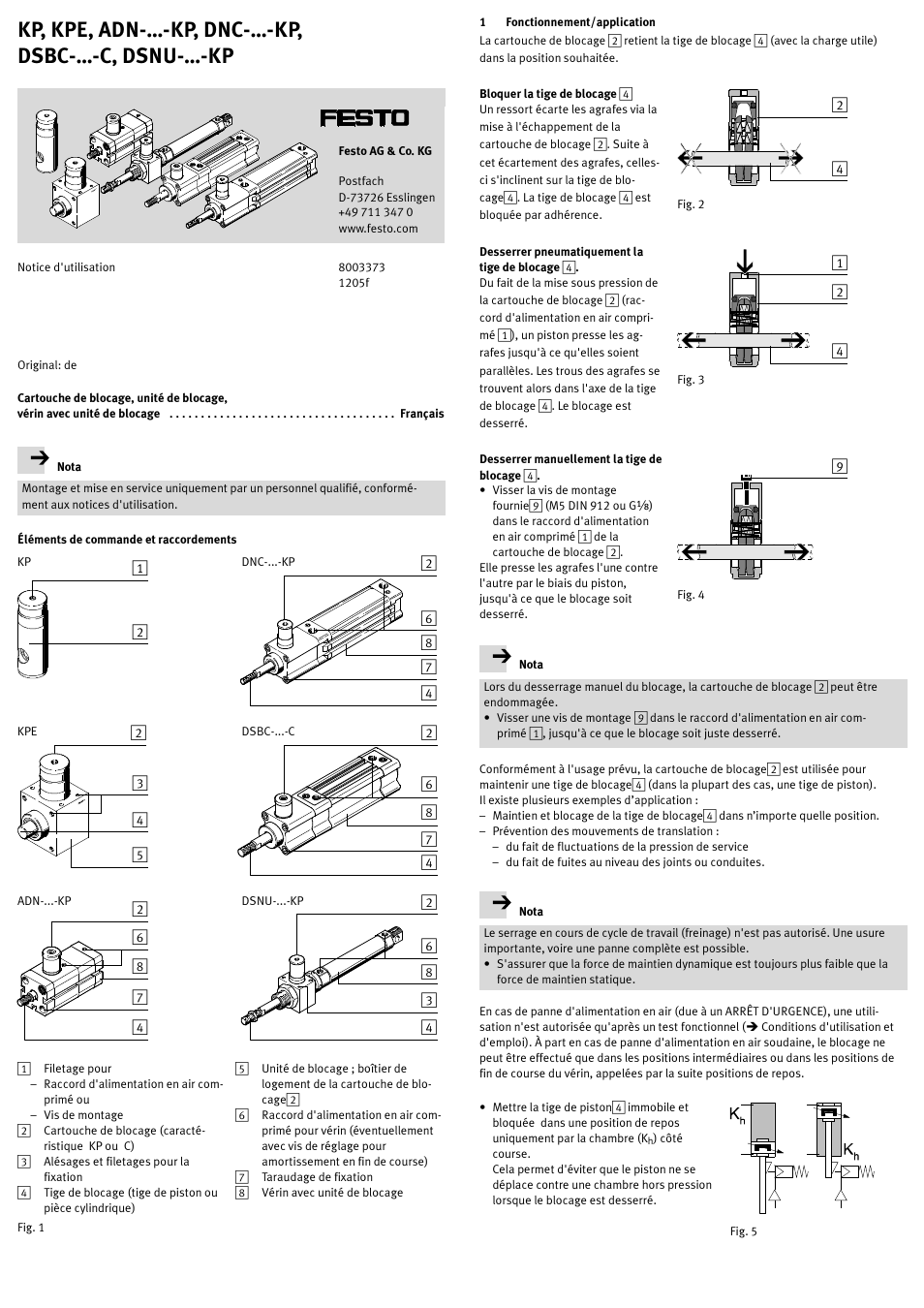 1 fonctionnement/application, Kp, kpe, adn-…-kp, dnc-…-kp, dsbc-…-c, dsnu-…-kp | Festo DSNU-…-KP User Manual | Page 13 / 24