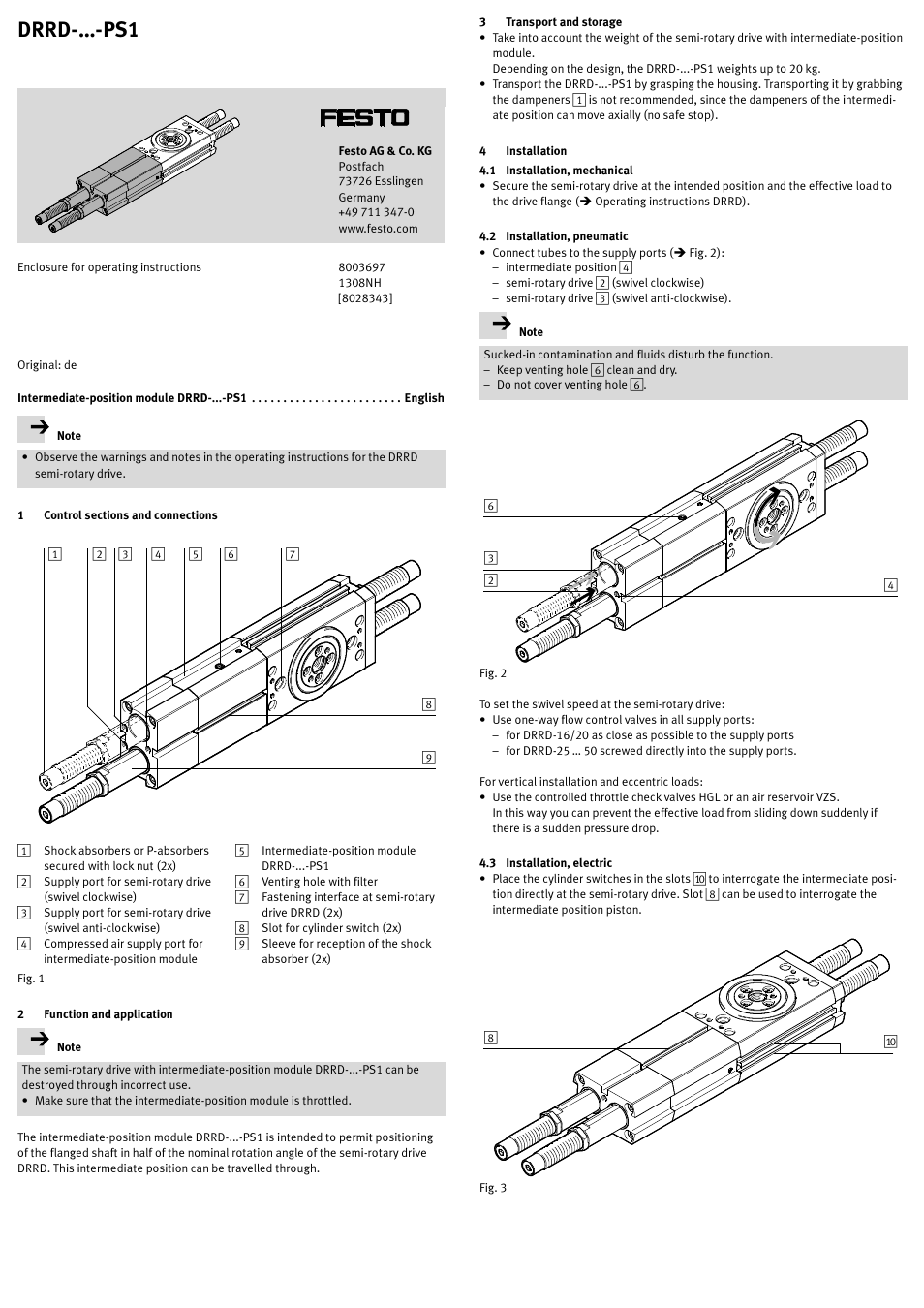 Festo DRRD-...-PS1 User Manual | 4 pages