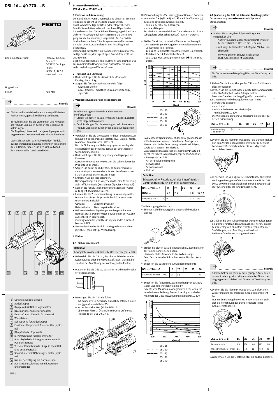 Festo DSL-16 … 40-270-…-B User Manual | 12 pages