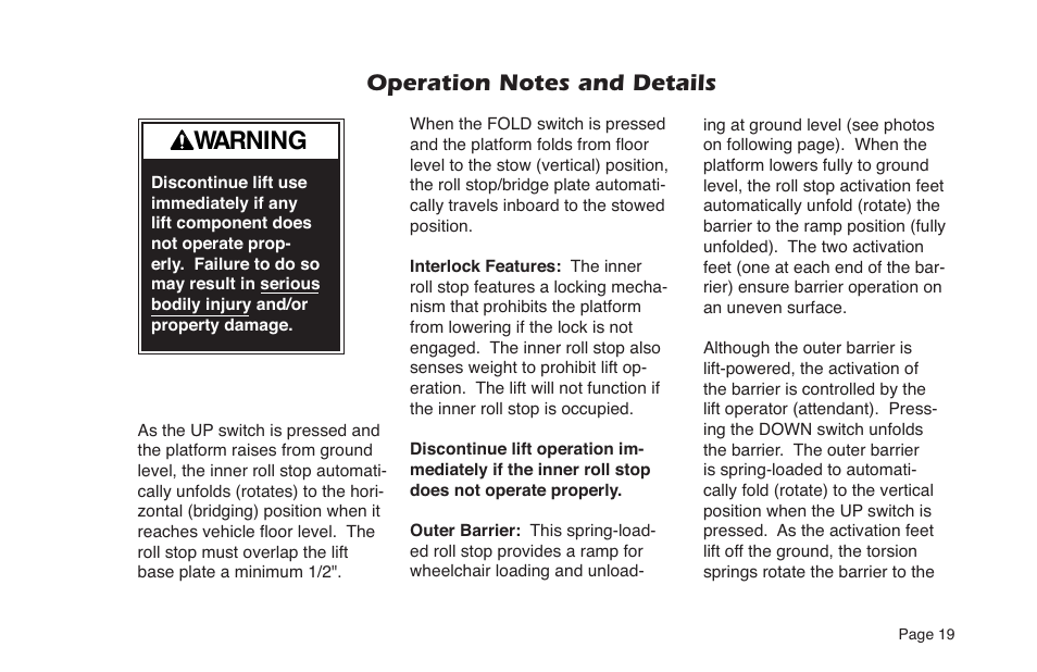Warning | Braun NVL SERIES User Manual | Page 21 / 53