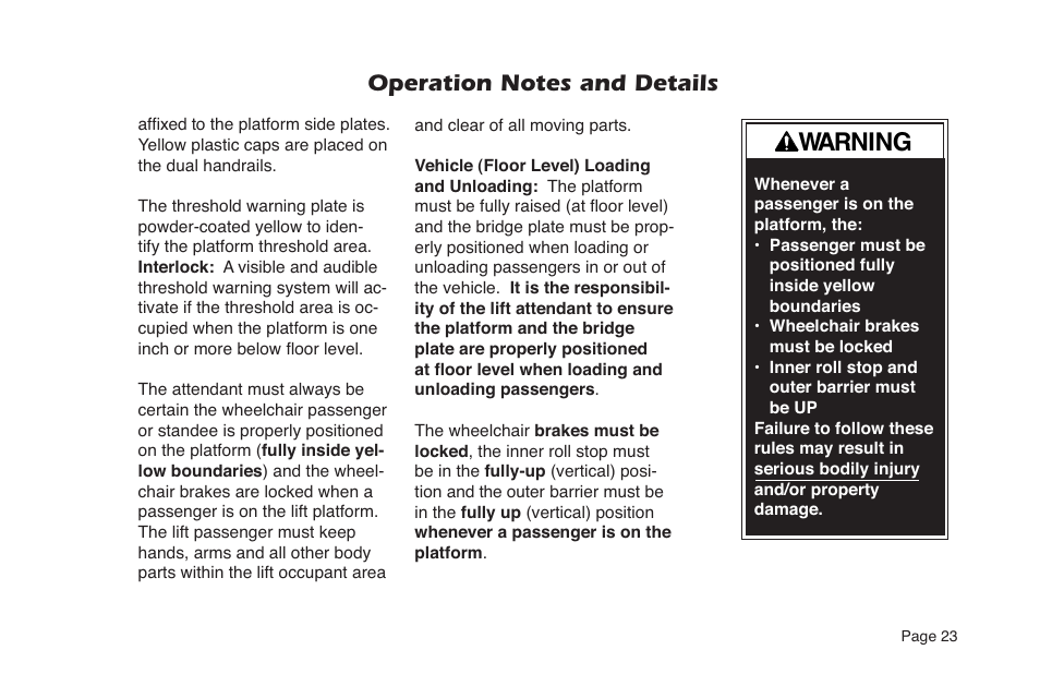 Warning | Braun NVL SERIES User Manual | Page 25 / 53