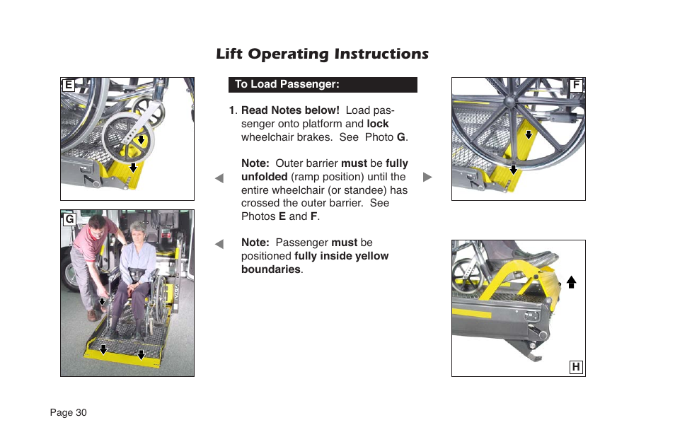 Lift operating instructions | Braun NVL SERIES User Manual | Page 32 / 53