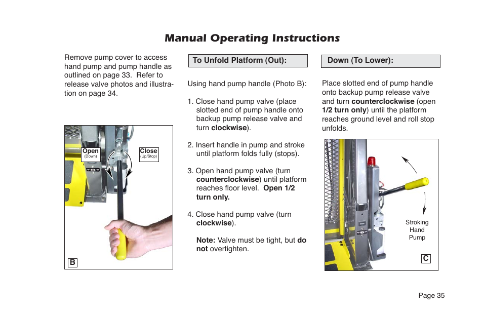 Manual operating instructions | Braun NVL SERIES User Manual | Page 37 / 53