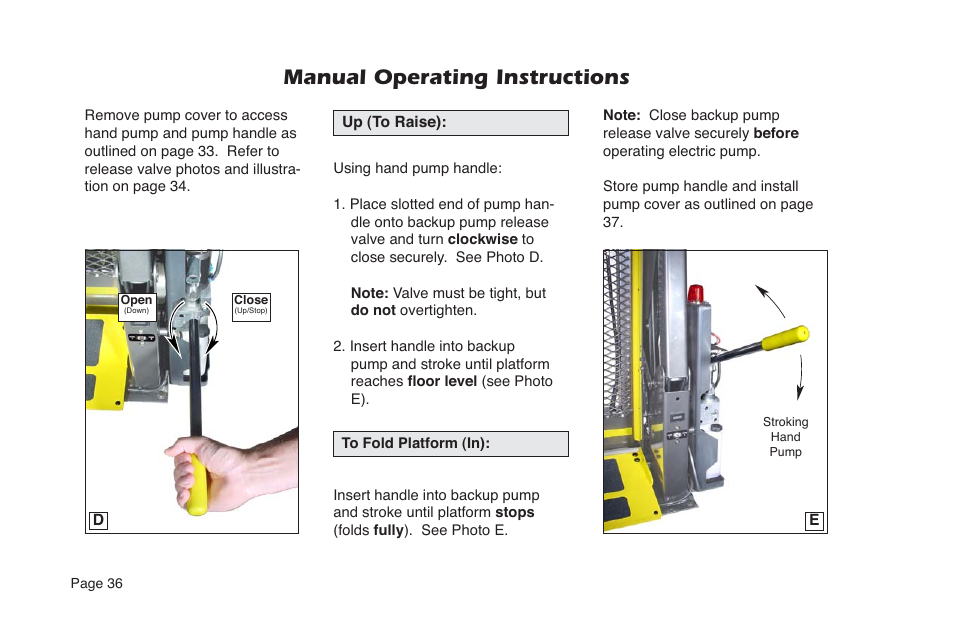 Manual operating instructions | Braun NVL SERIES User Manual | Page 38 / 53