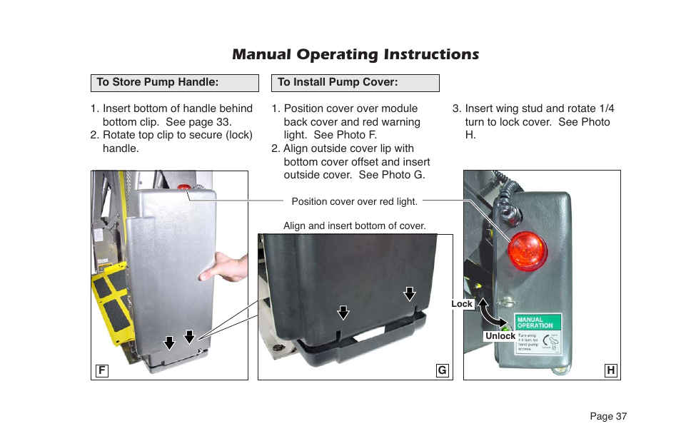 Manual operating instructions | Braun NVL SERIES User Manual | Page 39 / 53