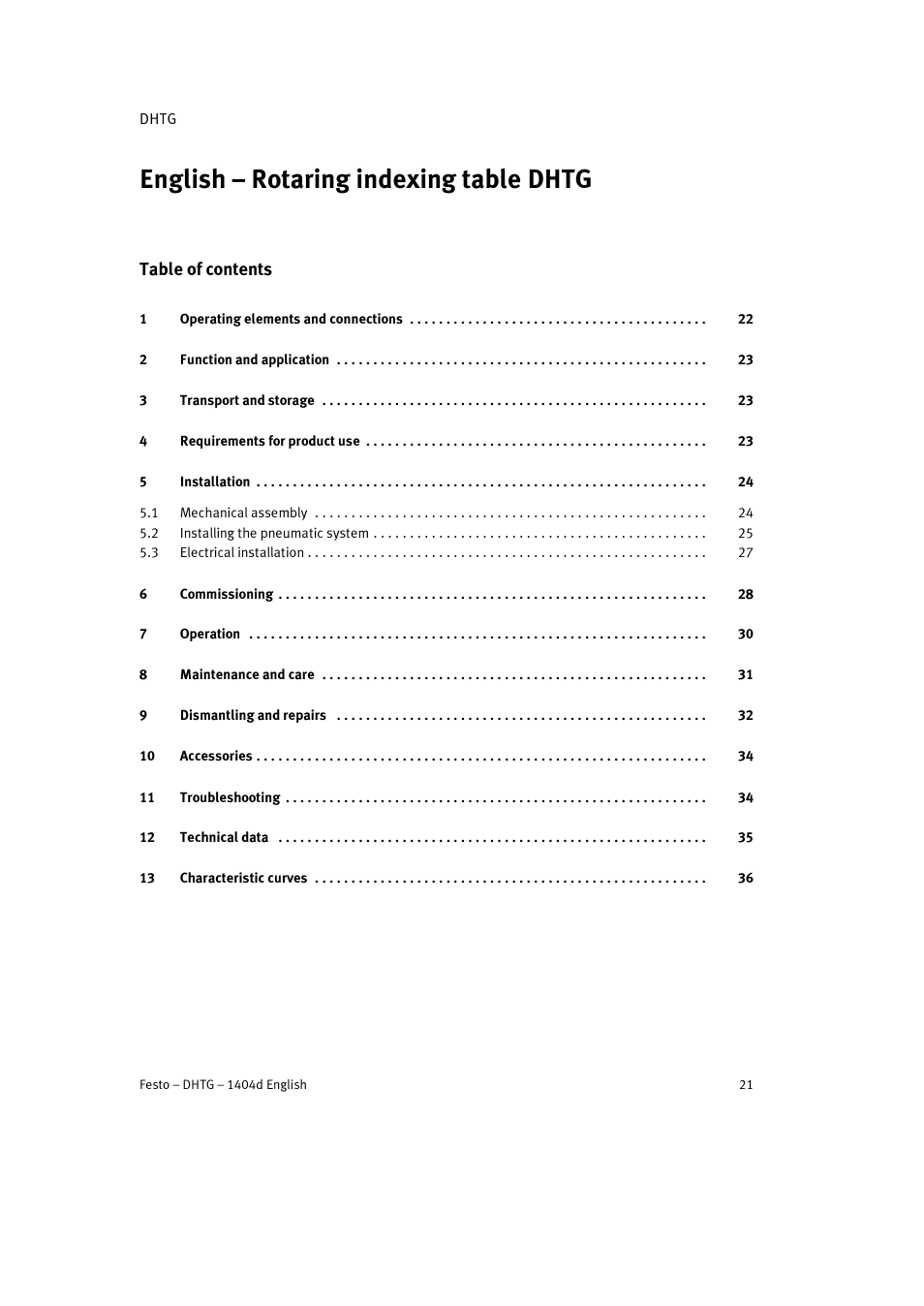 Festo DHTG User Manual | Page 21 / 112