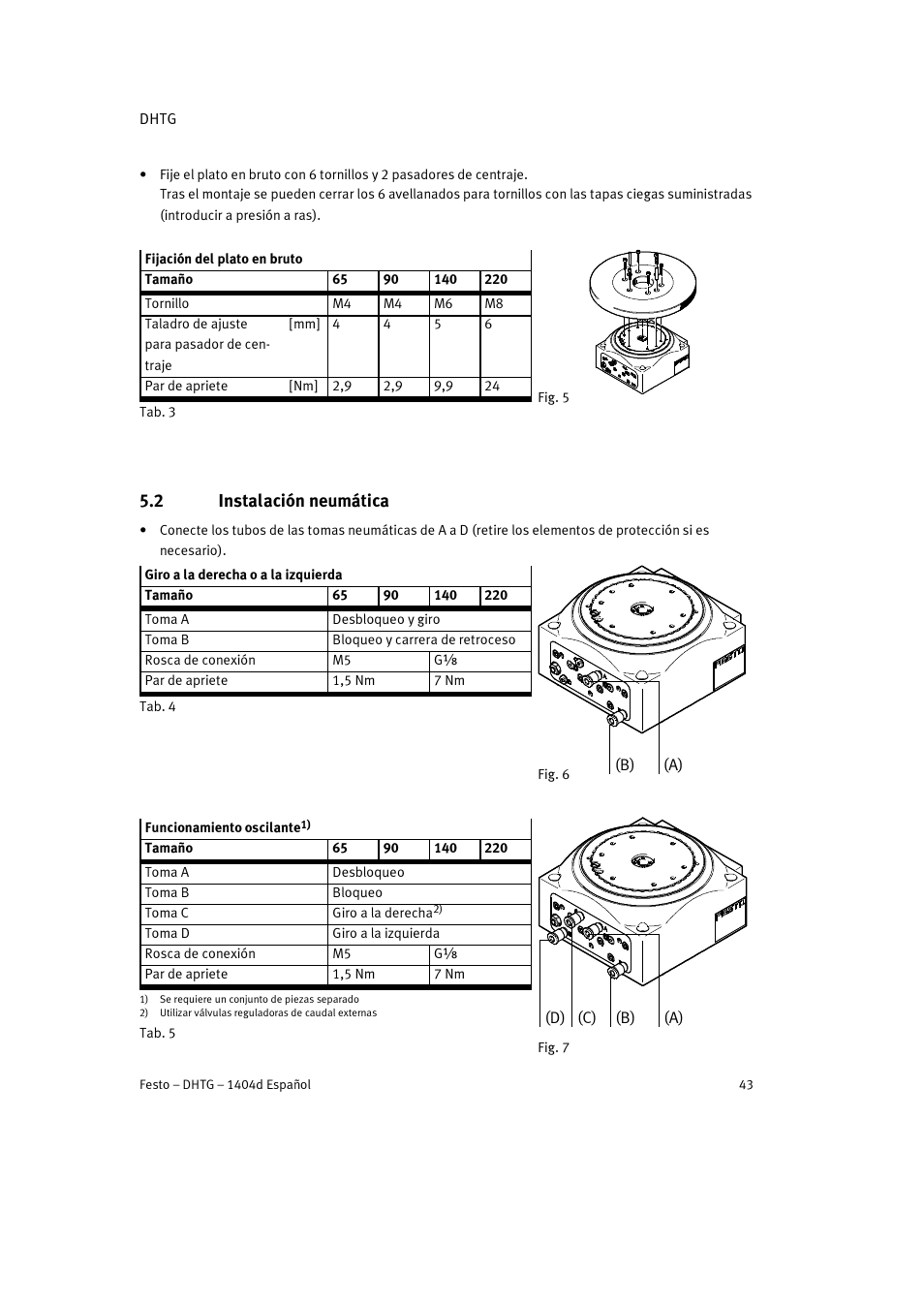2 instalación neumática | Festo DHTG User Manual | Page 43 / 112