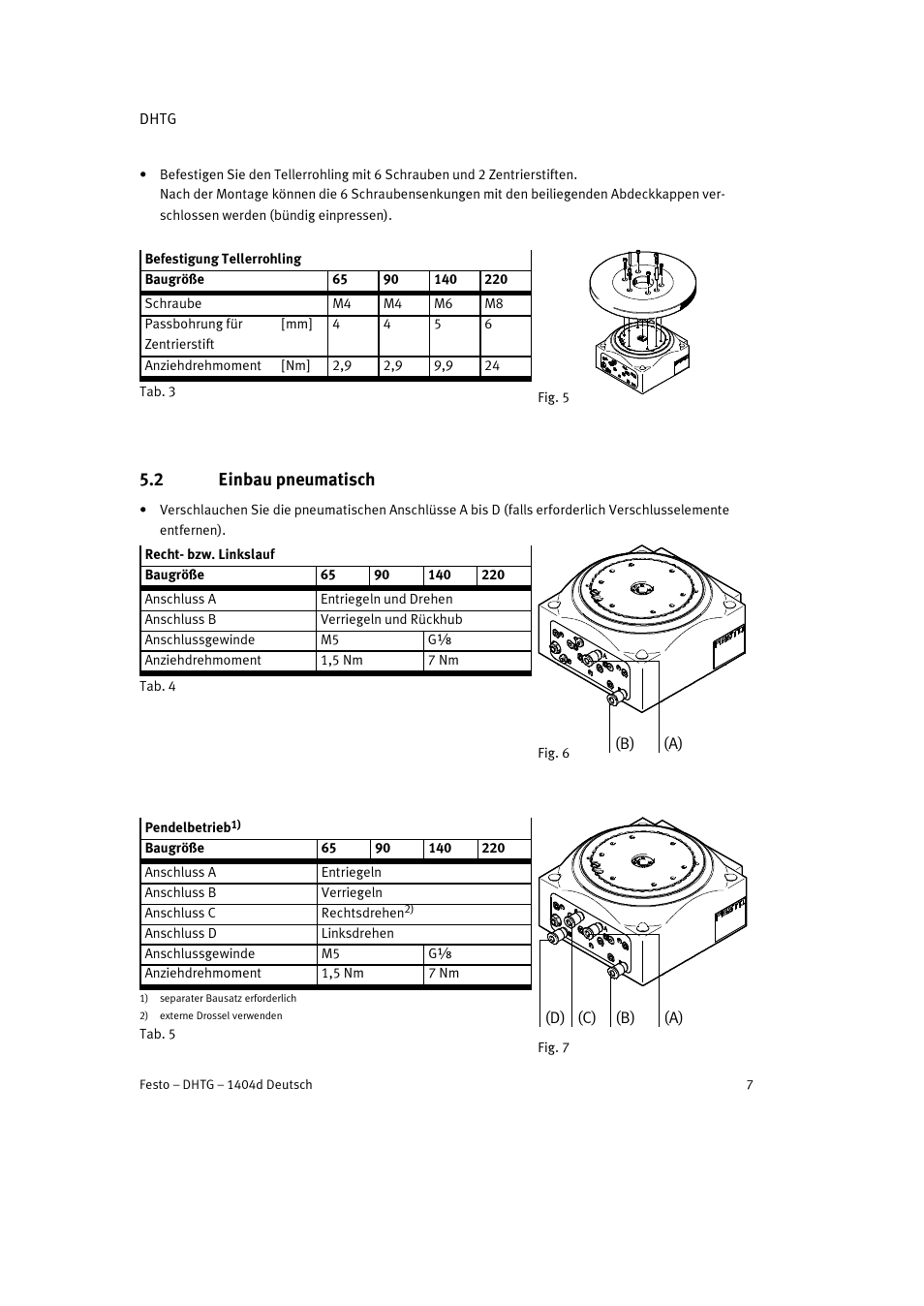 2 einbau pneumatisch | Festo DHTG User Manual | Page 7 / 112