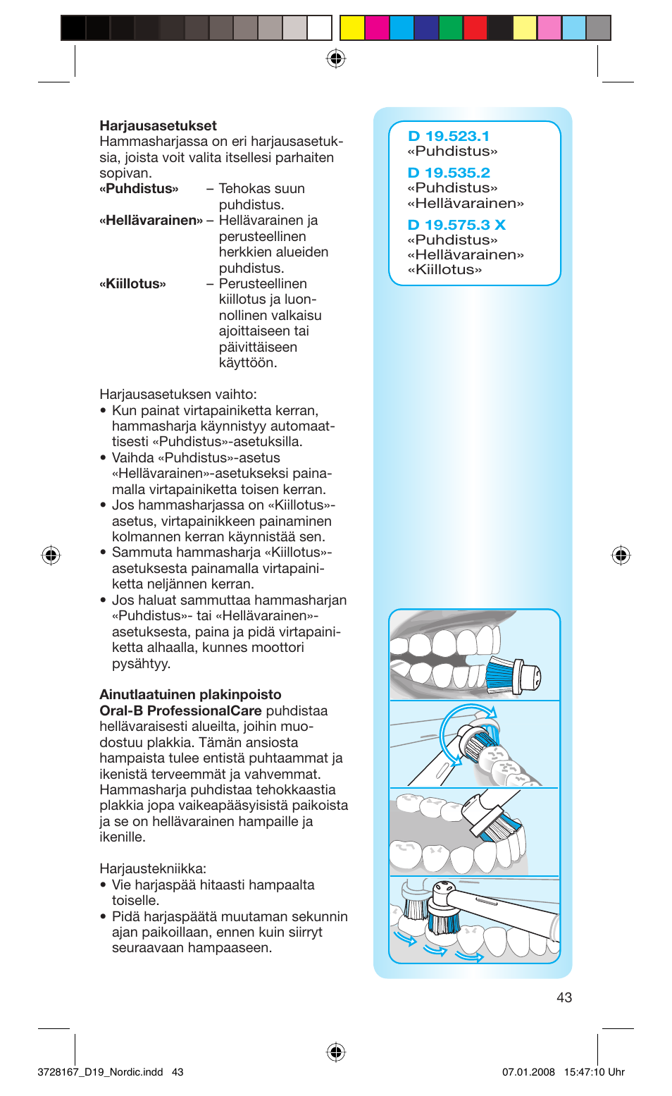 Braun Oral-B Toothbrush User Manual | Page 43 / 49