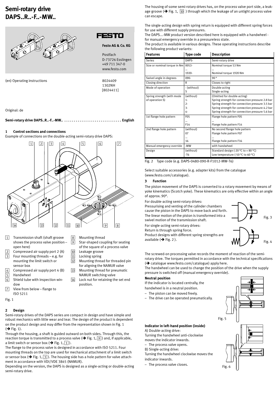 Festo DAPS..R..-F..-MW.. User Manual | 5 pages