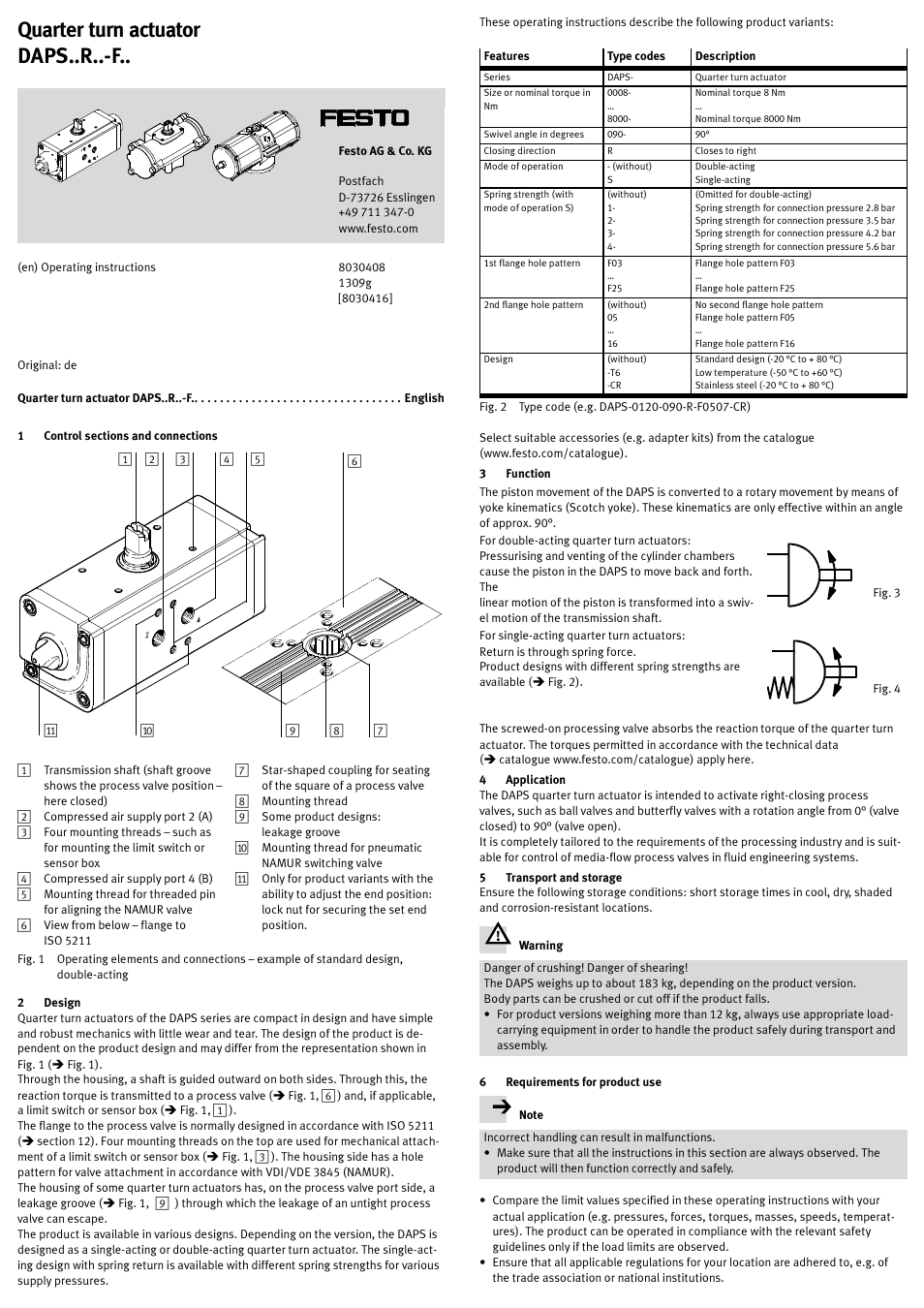 Festo DAPS..R..-F.. User Manual | 5 pages