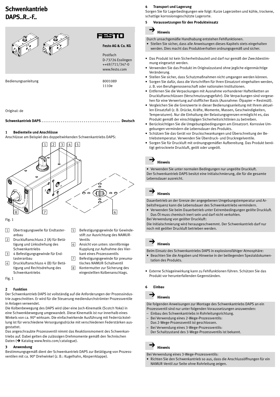 Festo DAPS..R..-F.. User Manual | 18 pages