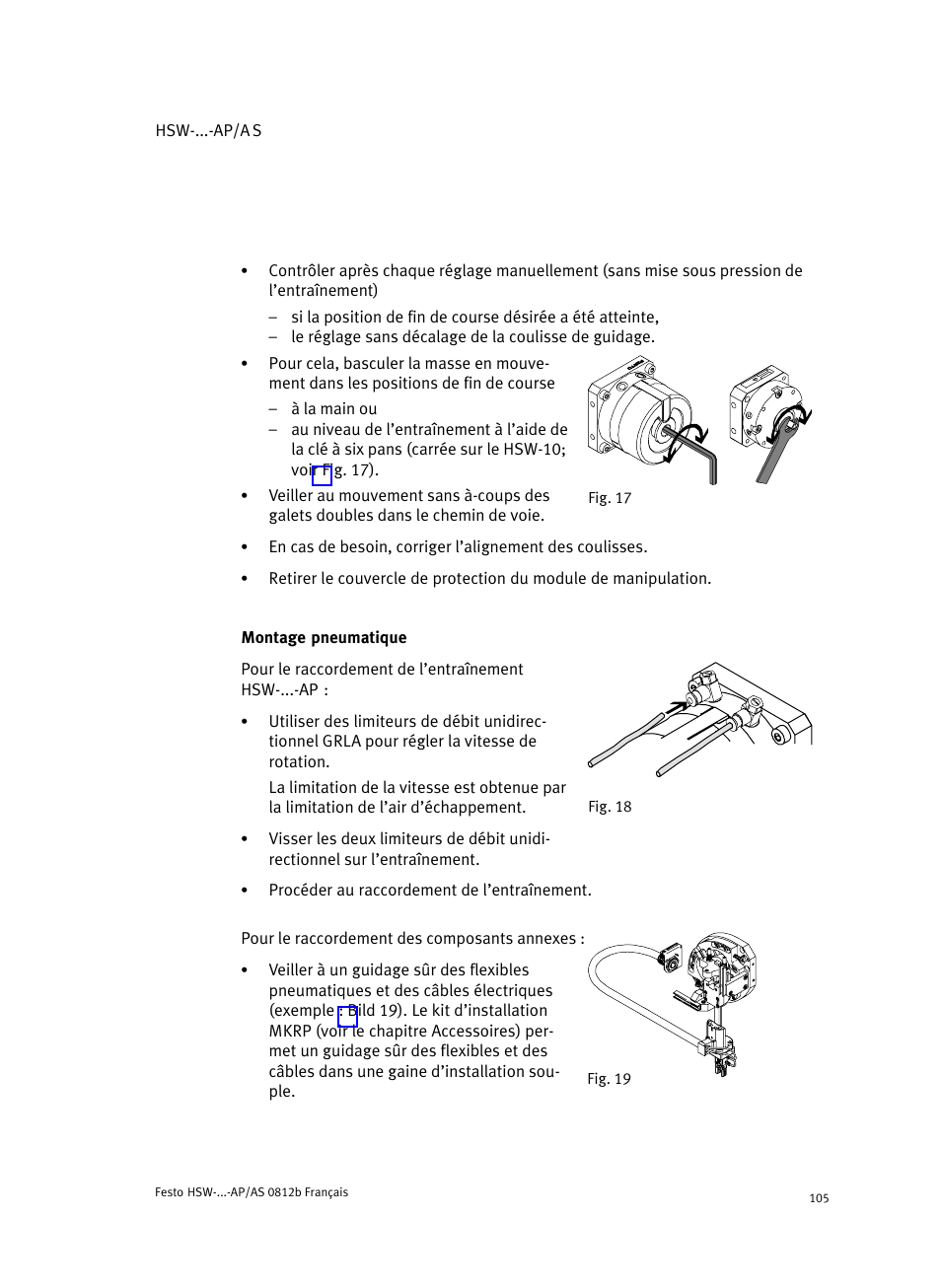 Montage pneumatique | Festo HSW-...-AP/AS User Manual | Page 105 / 184
