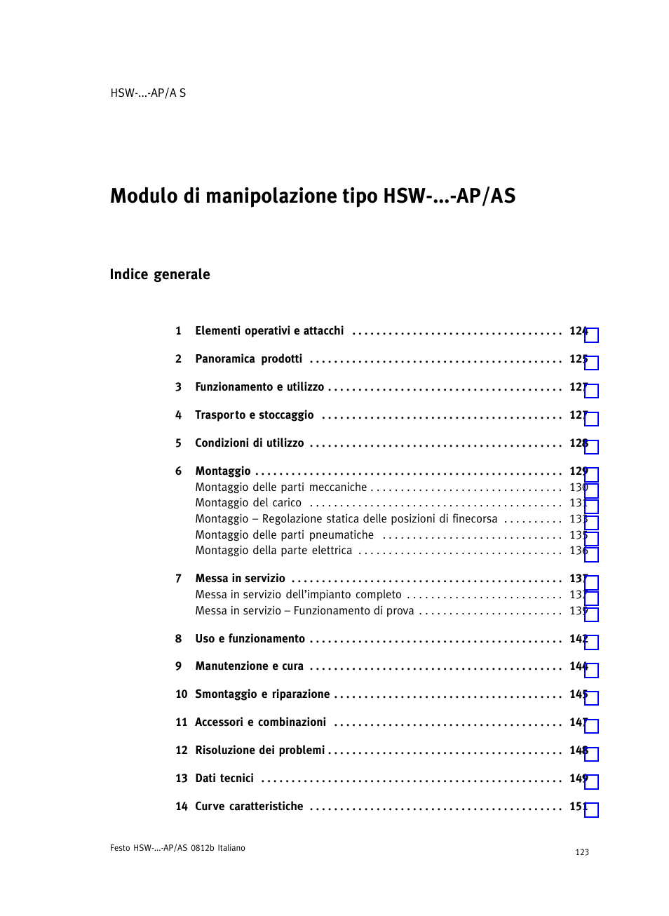 Italiano, Indice generale | Festo HSW-...-AP/AS User Manual | Page 123 / 184
