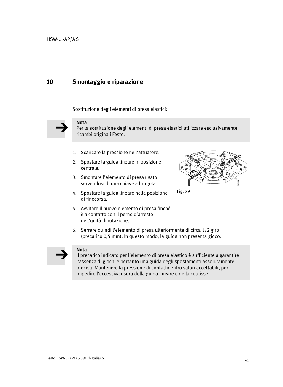 10 smontaggio e riparazione | Festo HSW-...-AP/AS User Manual | Page 145 / 184