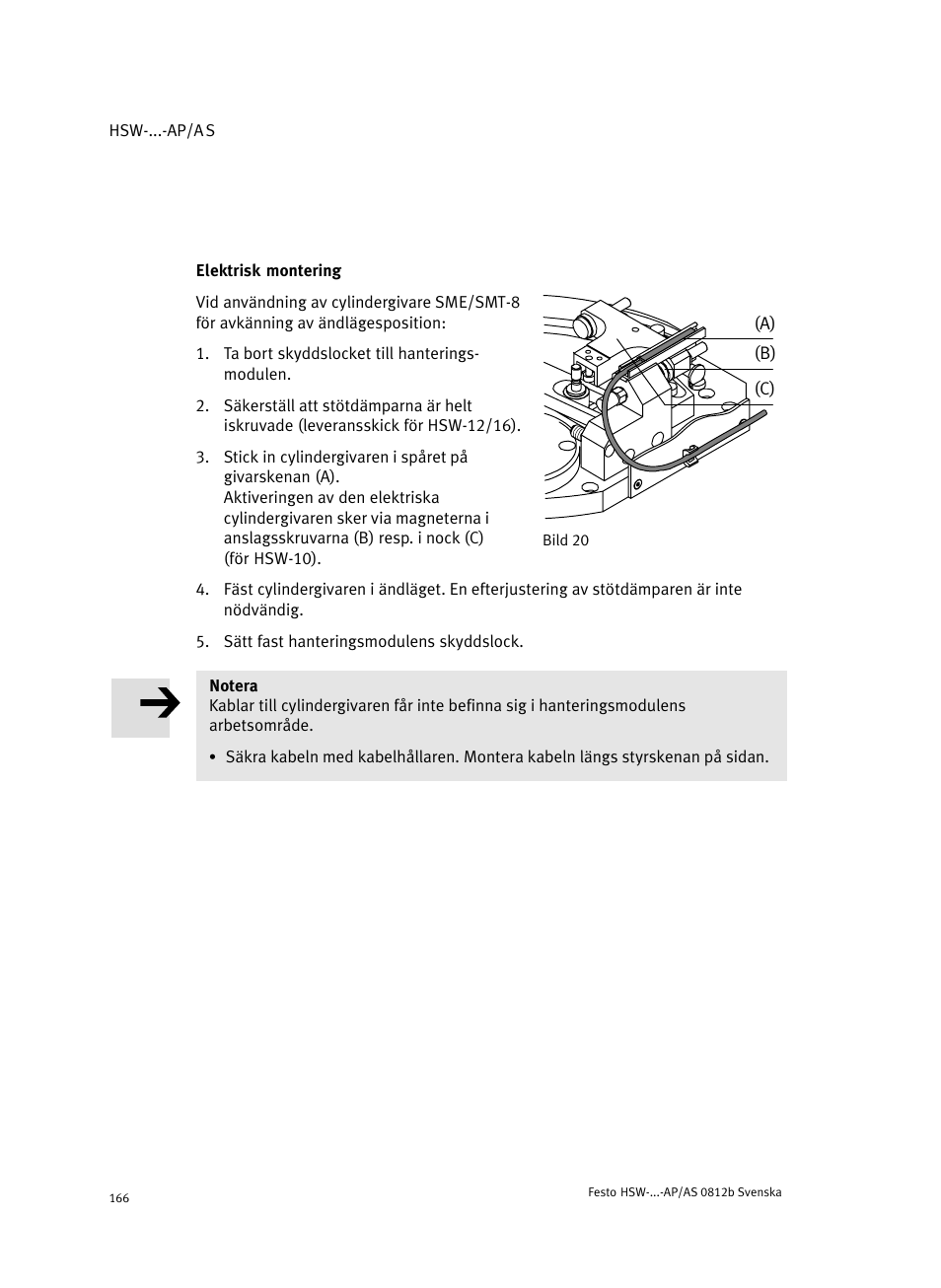 Elektrisk montering | Festo HSW-...-AP/AS User Manual | Page 166 / 184