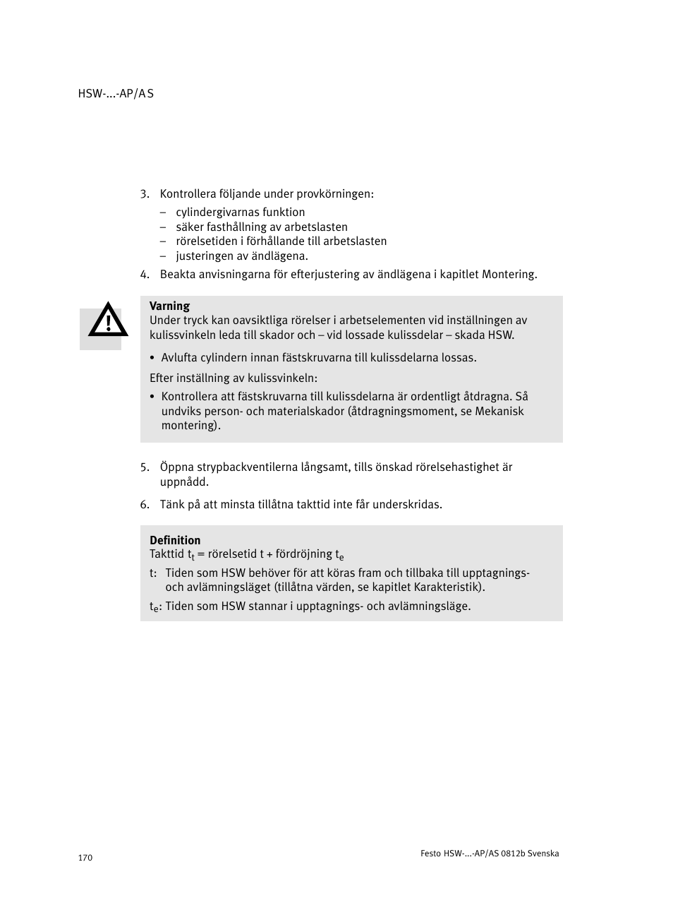 Festo HSW-...-AP/AS User Manual | Page 170 / 184