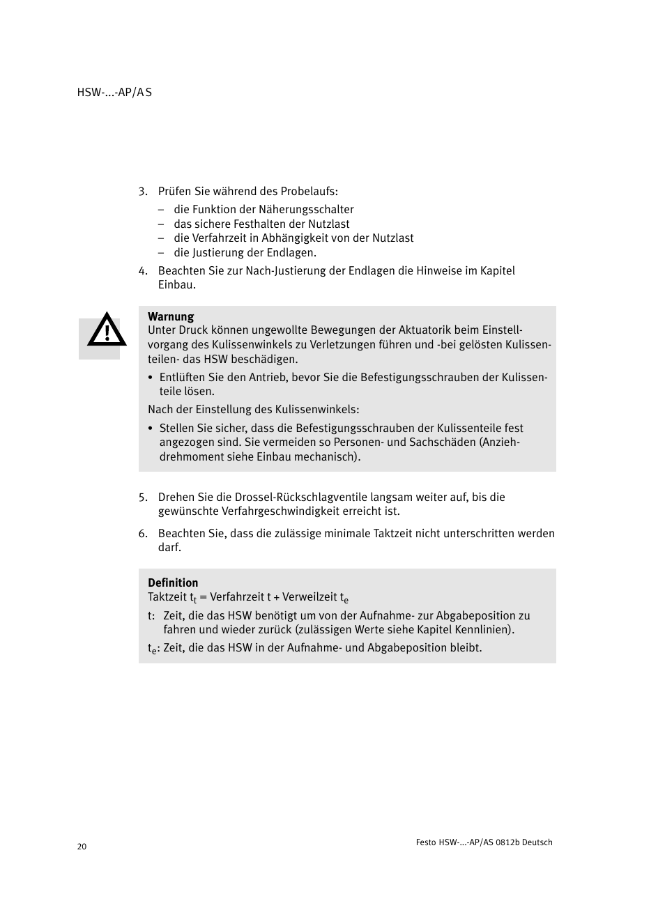 Festo HSW-...-AP/AS User Manual | Page 20 / 184