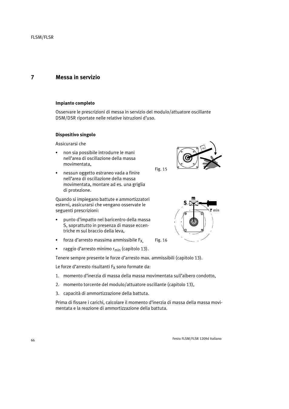 7 messa in servizio, Impianto completo, Dispositivo singolo | 7messa in servizio | Festo FLSR User Manual | Page 66 / 88