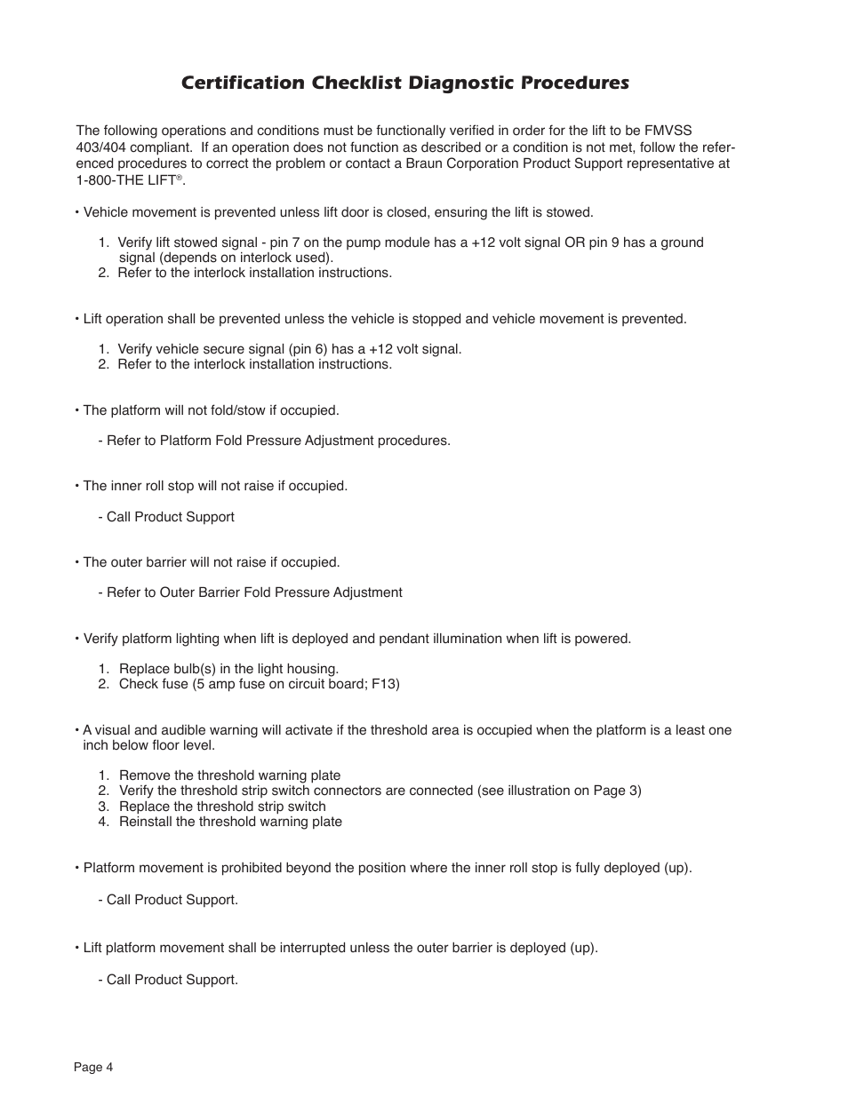 Certiﬁcation checklist diagnostic procedures | Braun MILLENNIUM A5 User Manual | Page 6 / 32