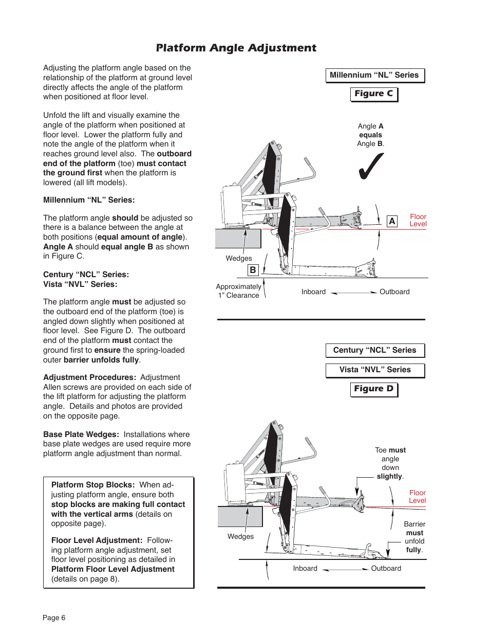 Platform angle adjustment | Braun MILLENNIUM A5 User Manual | Page 8 / 32