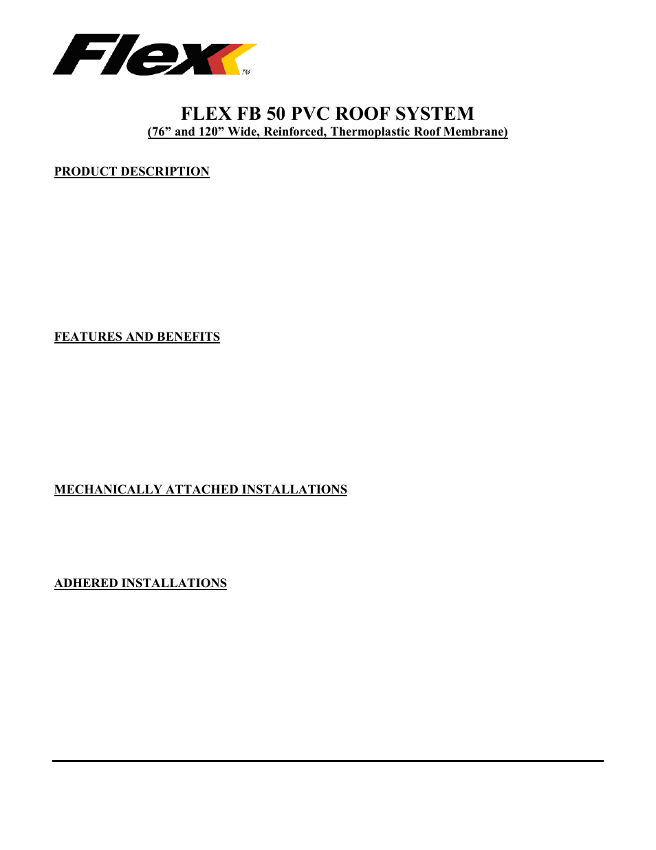 Flex FB 50 PVC User Manual | 2 pages