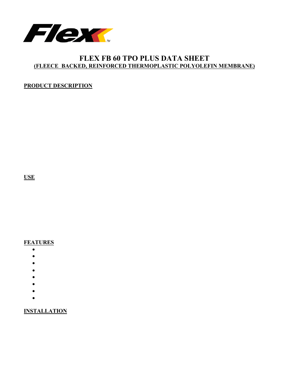 Flex FB 60 TPO User Manual | 2 pages