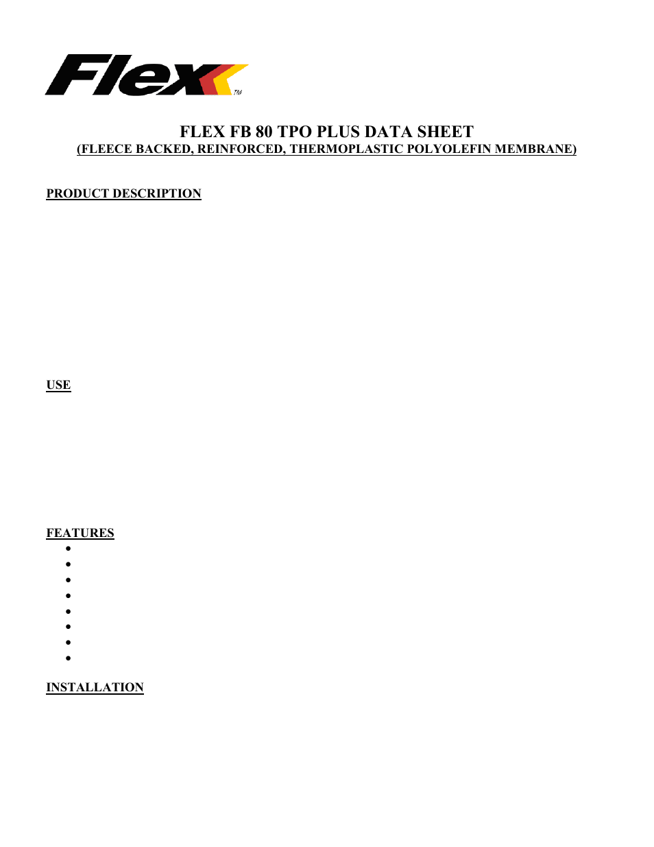 Flex FB 80 TPO User Manual | 2 pages