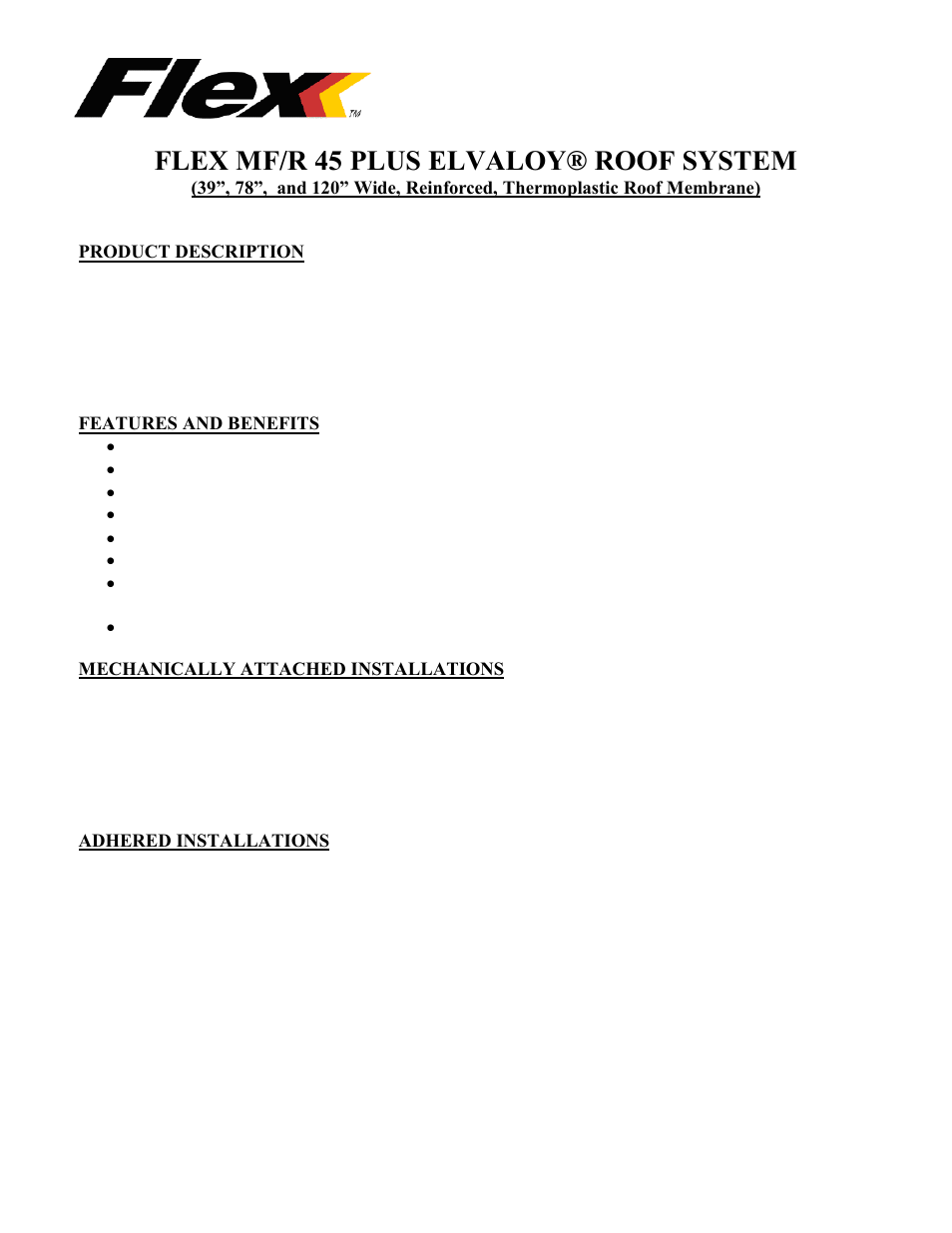 Flex MF/R 45 PLUS Elvaloy KEE User Manual | 2 pages