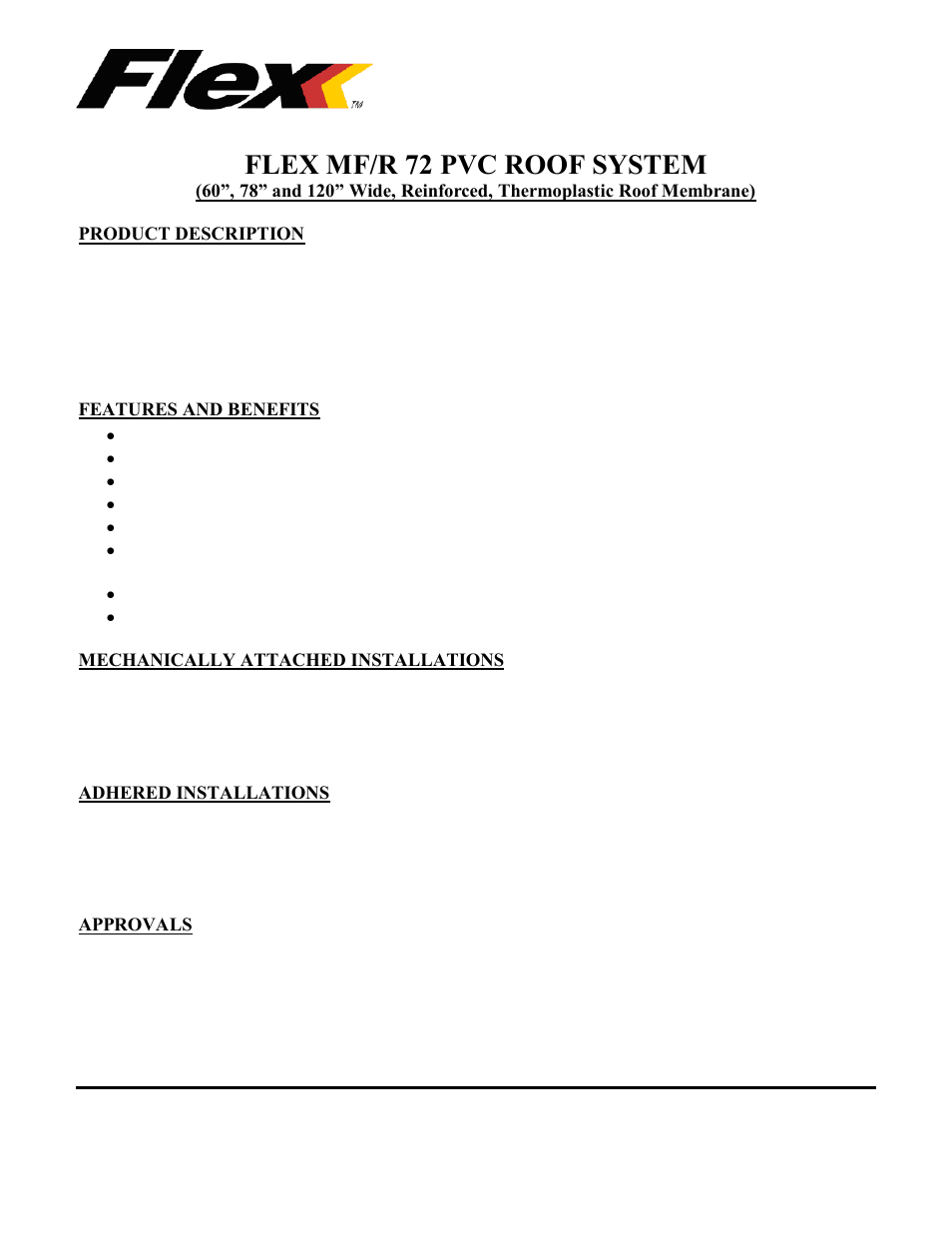 Flex MF/R 72 PVC User Manual | 2 pages