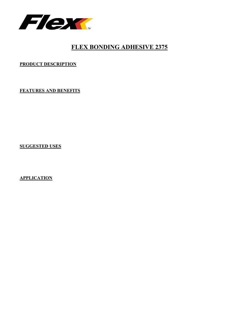 Flex Bonding Adhesive User Manual | 2 pages