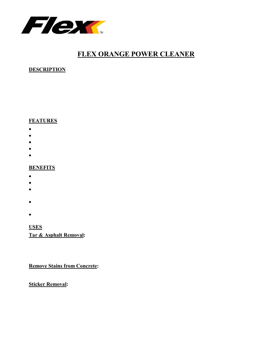 Flex Orange Power Cleaner User Manual | 1 page