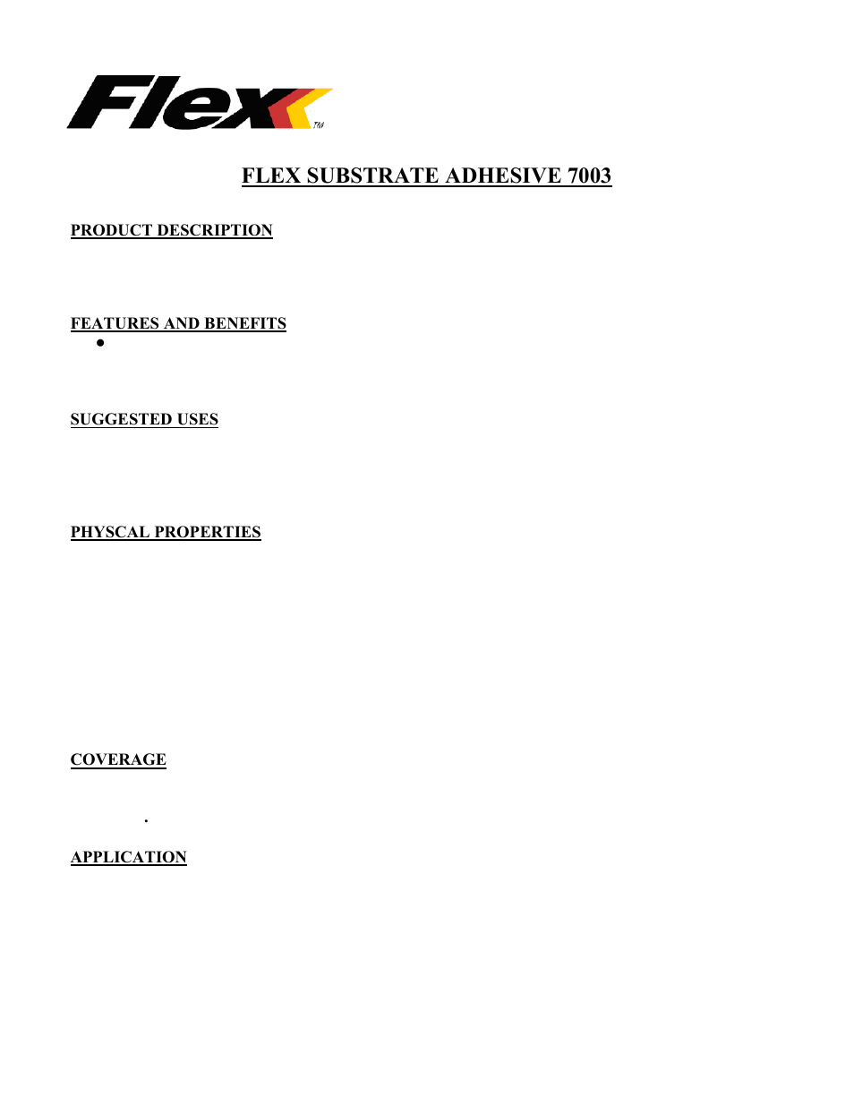 Flex Substrate Adhesive 7003 User Manual | 2 pages